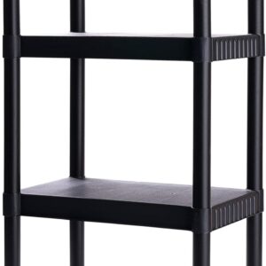 Plano 4-Shelf Plastic Storage Shelves, 48” x 23” x 14”, 200lb Capacity, Pantry, Office, Closet and Garage Shelves, Easy to Assemble, Durable Plastic Shelving Unit
